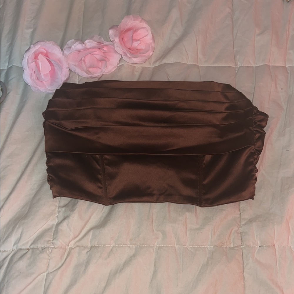 y2k brown tube top